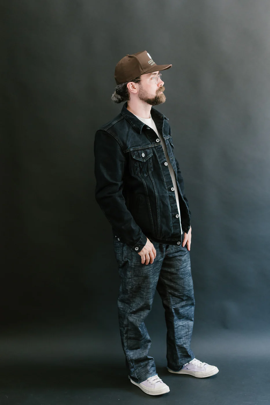 IH-526Lod - 19oz Left-Hand Twill Selvedge Denim Type III Jacket -  Indigo Overdyed Black - Image 9