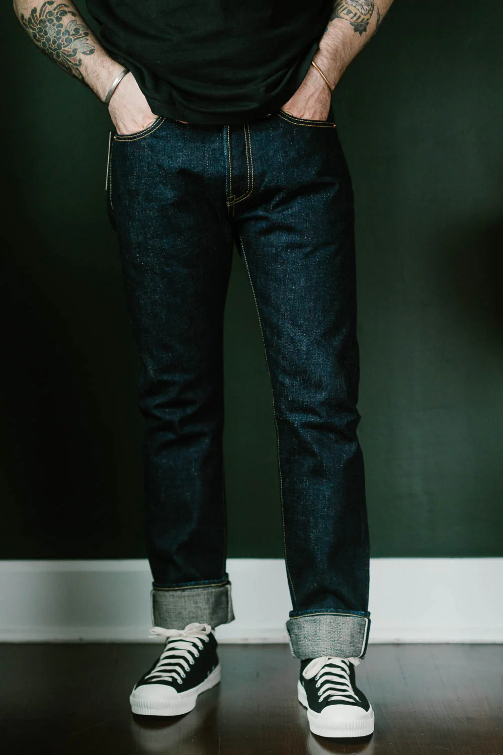 IH-555S-18 - 18oz Vintage Selvedge Denim Super Slim Cut Jeans - Indigo - Image 15