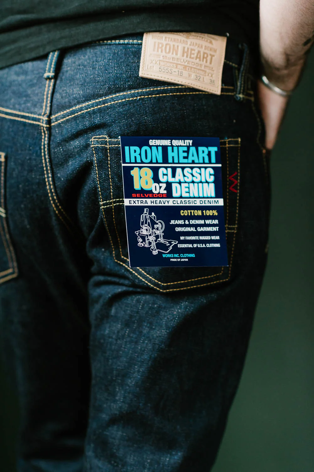 IH-555S-18 - 18oz Vintage Selvedge Denim Super Slim Cut Jeans - Indigo - Image 18