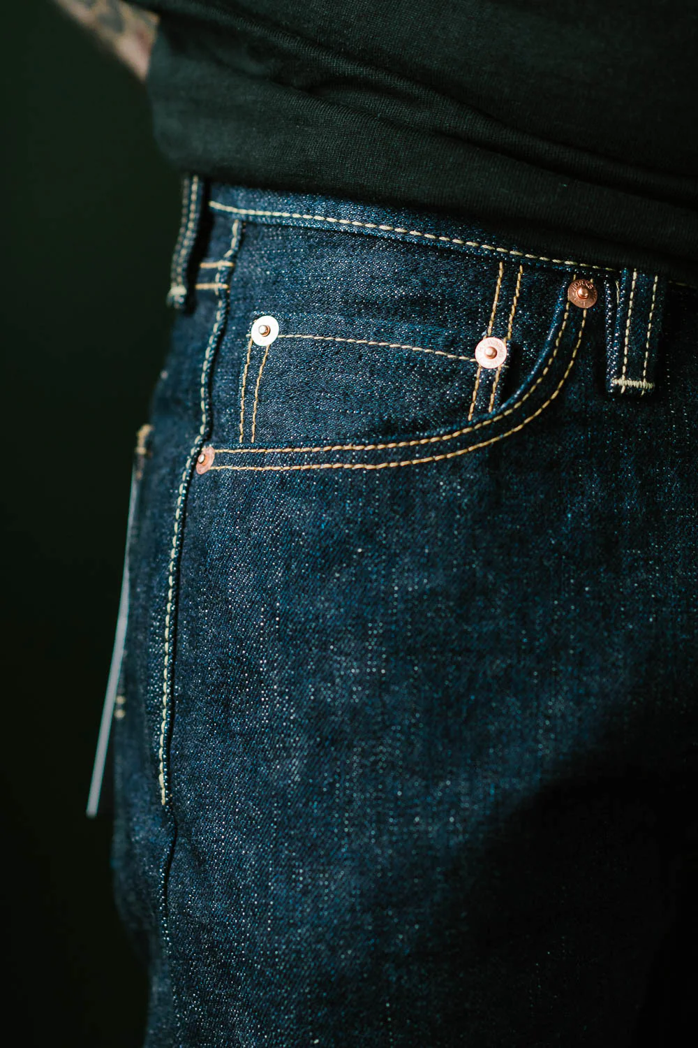 IH-555S-18 - 18oz Vintage Selvedge Denim Super Slim Cut Jeans - Indigo - Image 19