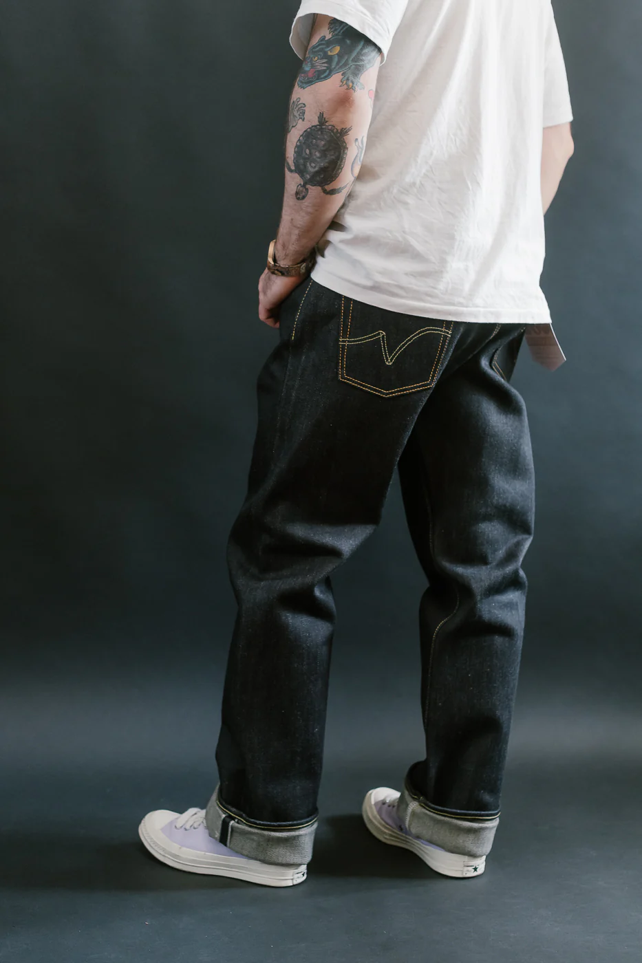 IH-634-XHS - 25oz Selvedge Denim Straight Cut Jeans - Indigo - Image 13