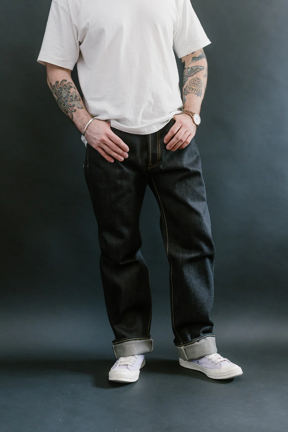IH-634-XHS - 25oz Selvedge Denim Straight Cut Jeans - Indigo - Image 15