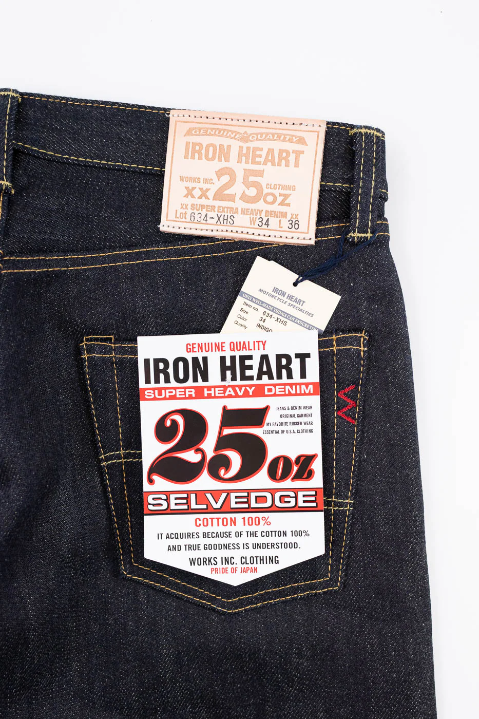 IH-634-XHS - 25oz Selvedge Denim Straight Cut Jeans - Indigo - Image 2