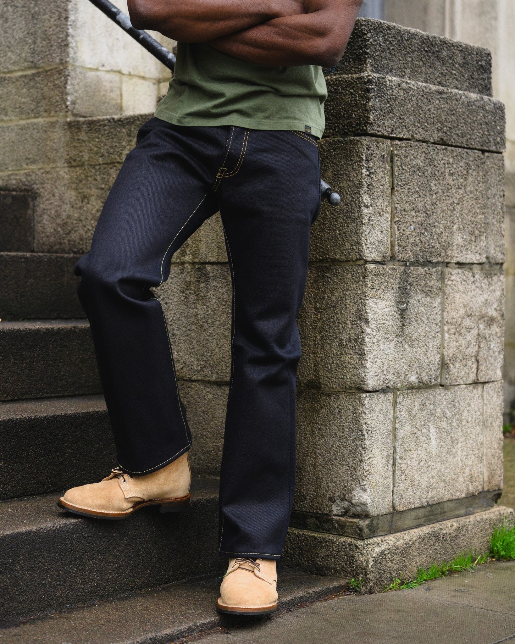 IH-634-XHSib - 25oz Selvedge Denim Straight Cut Jeans - Indigo/Black - Image 13