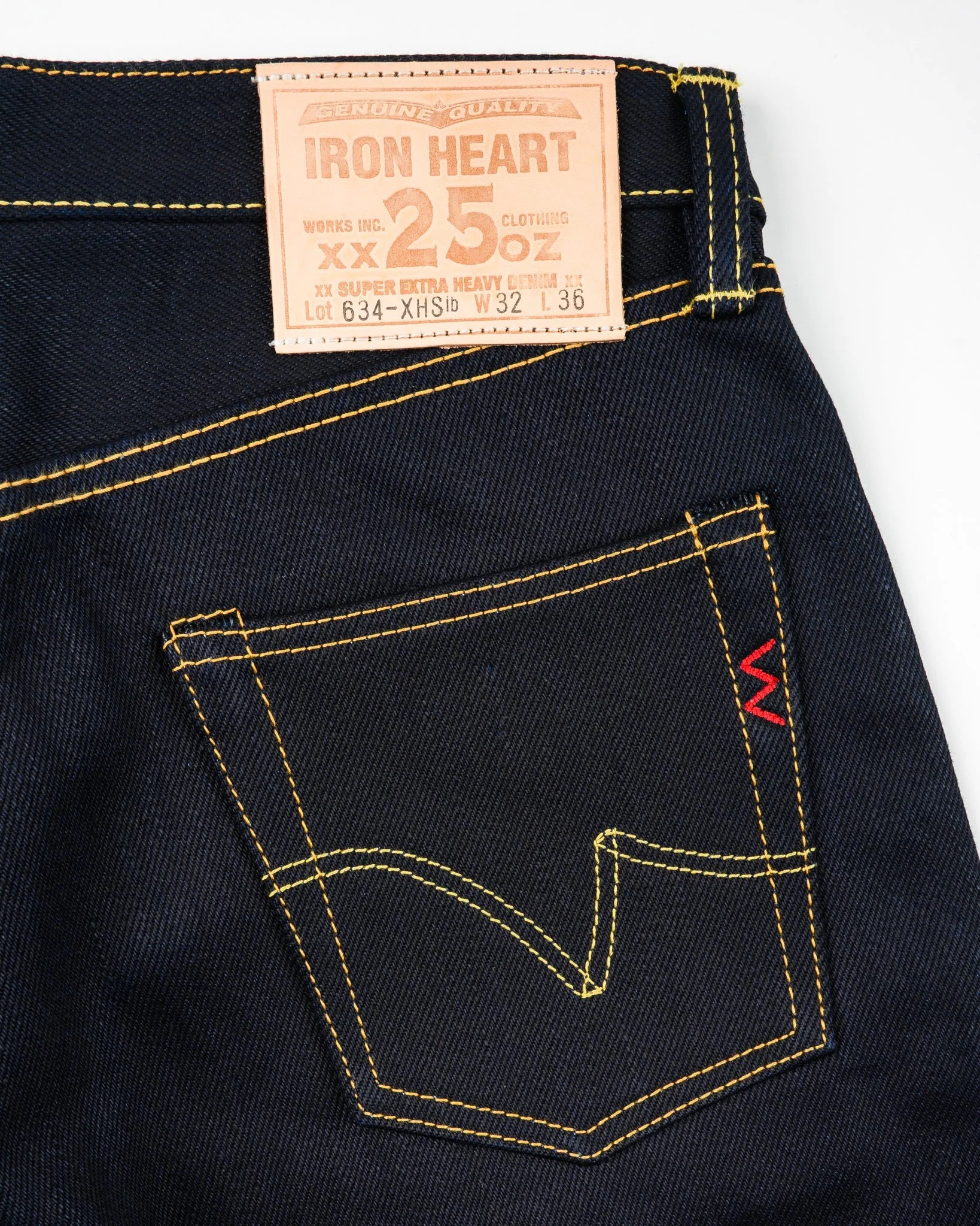 IH-634-XHSib - 25oz Selvedge Denim Straight Cut Jeans - Indigo/Black - Image 3