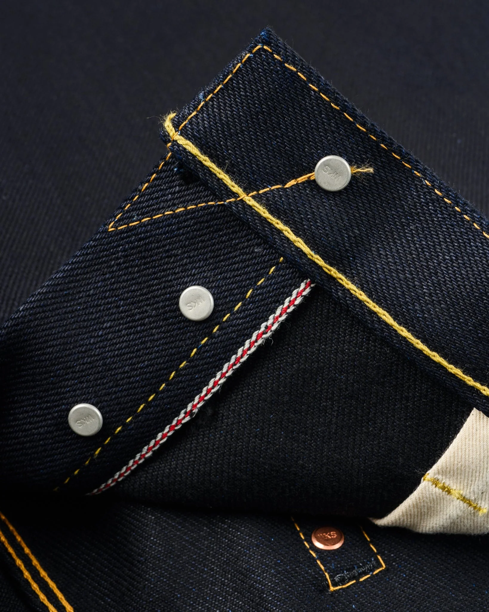 IH-634-XHSib - 25oz Selvedge Denim Straight Cut Jeans - Indigo/Black - Image 6