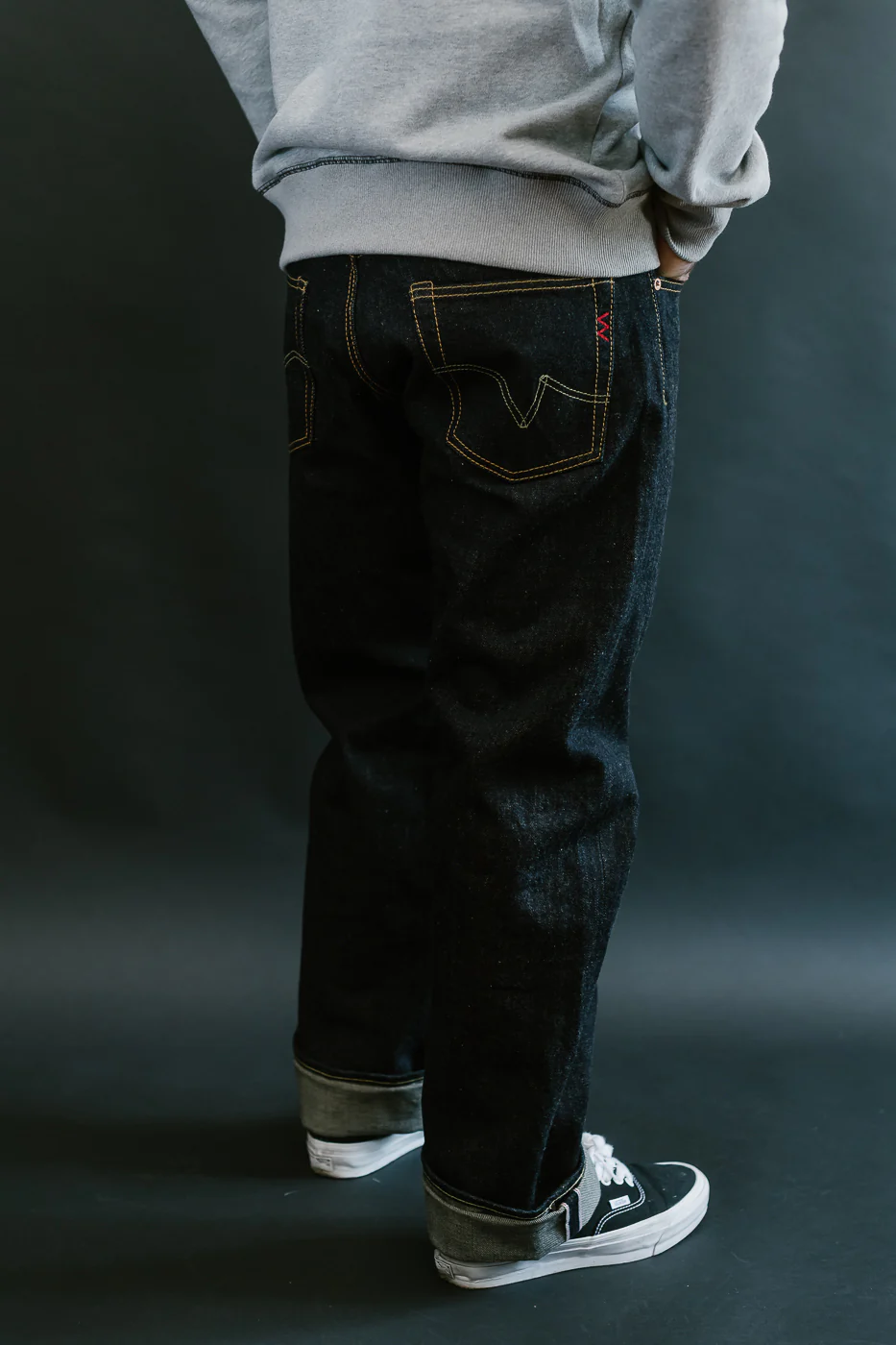IH-634N - 17oz Selvedge Denim Straight Cut Jeans - Natural Indigo - Image 12