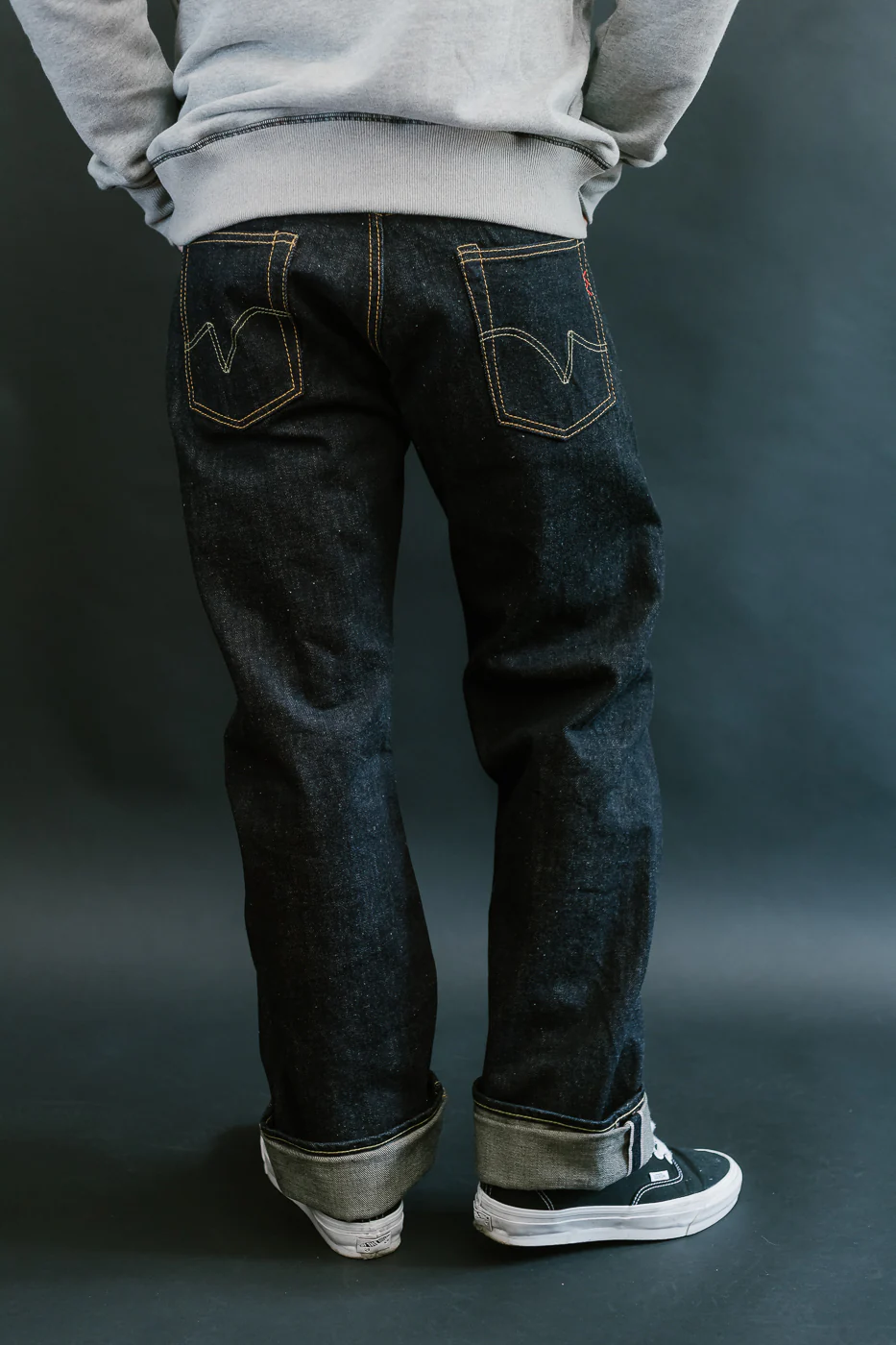 IH-634N - 17oz Selvedge Denim Straight Cut Jeans - Natural Indigo - Image 13