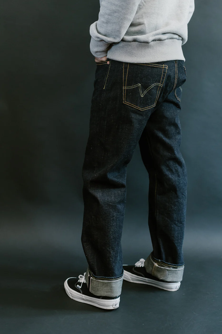 IH-634N - 17oz Selvedge Denim Straight Cut Jeans - Natural Indigo - Image 14