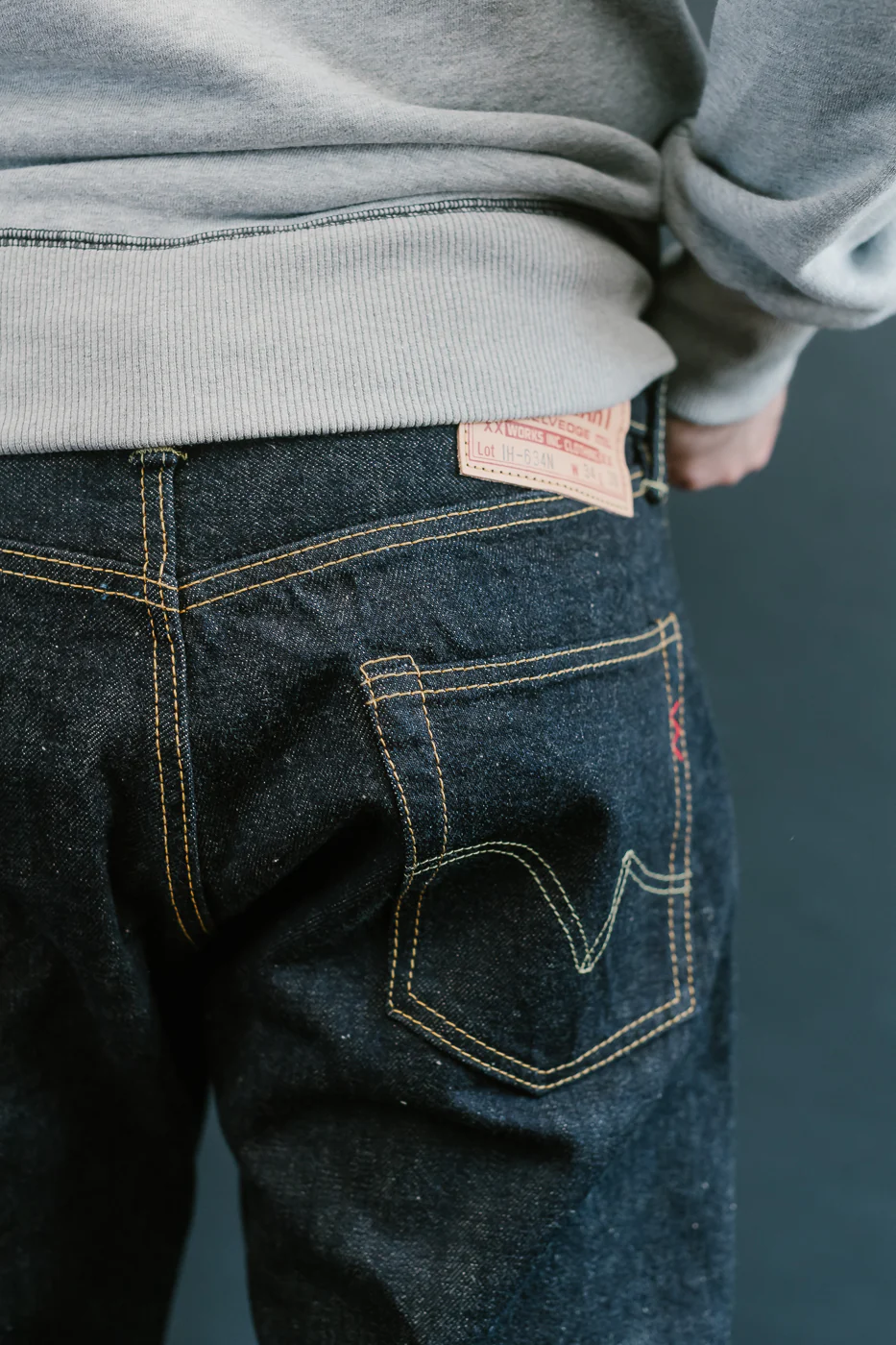 IH-634N - 17oz Selvedge Denim Straight Cut Jeans - Natural Indigo - Image 19