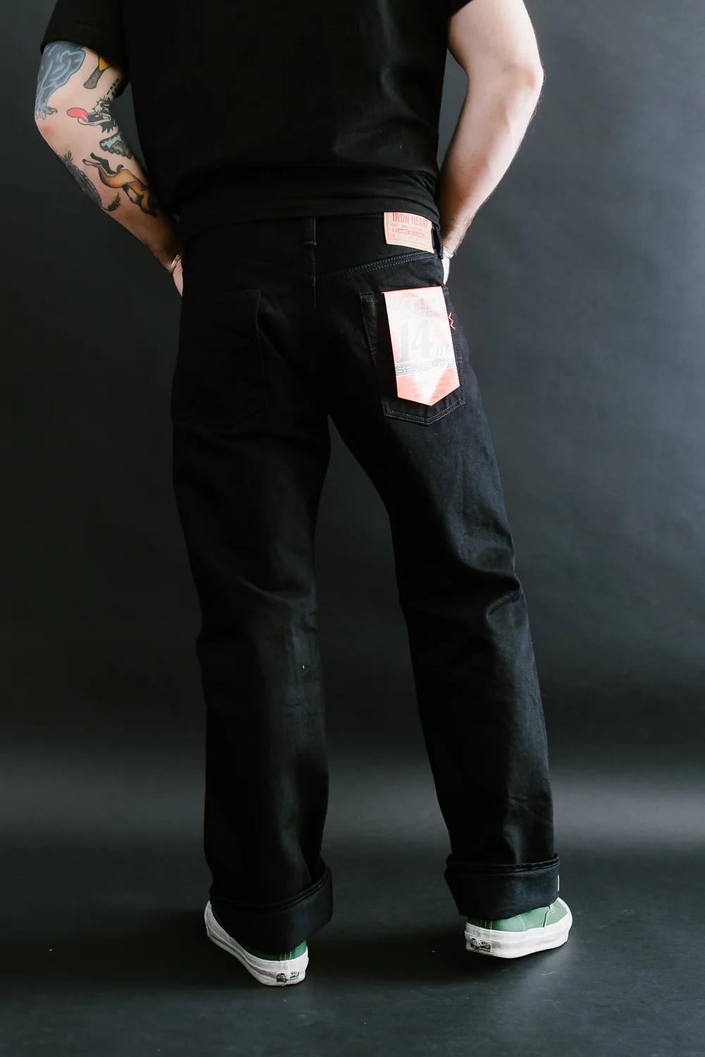 IH-634S-142bb - 14oz Selvedge Denim Straight Cut Jeans - Black/Black - Image 15