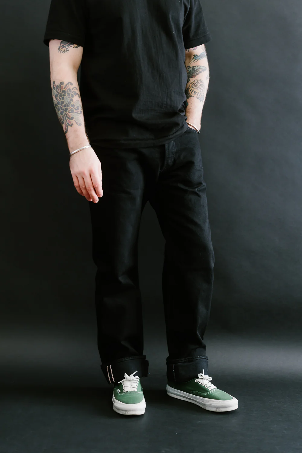 IH-634S-142bb - 14oz Selvedge Denim Straight Cut Jeans - Black/Black - Image 17