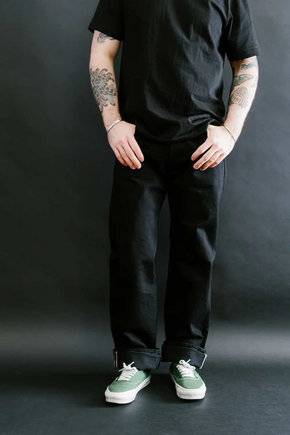 IH-634S-142bb - 14oz Selvedge Denim Straight Cut Jeans - Black/Black - Image 18