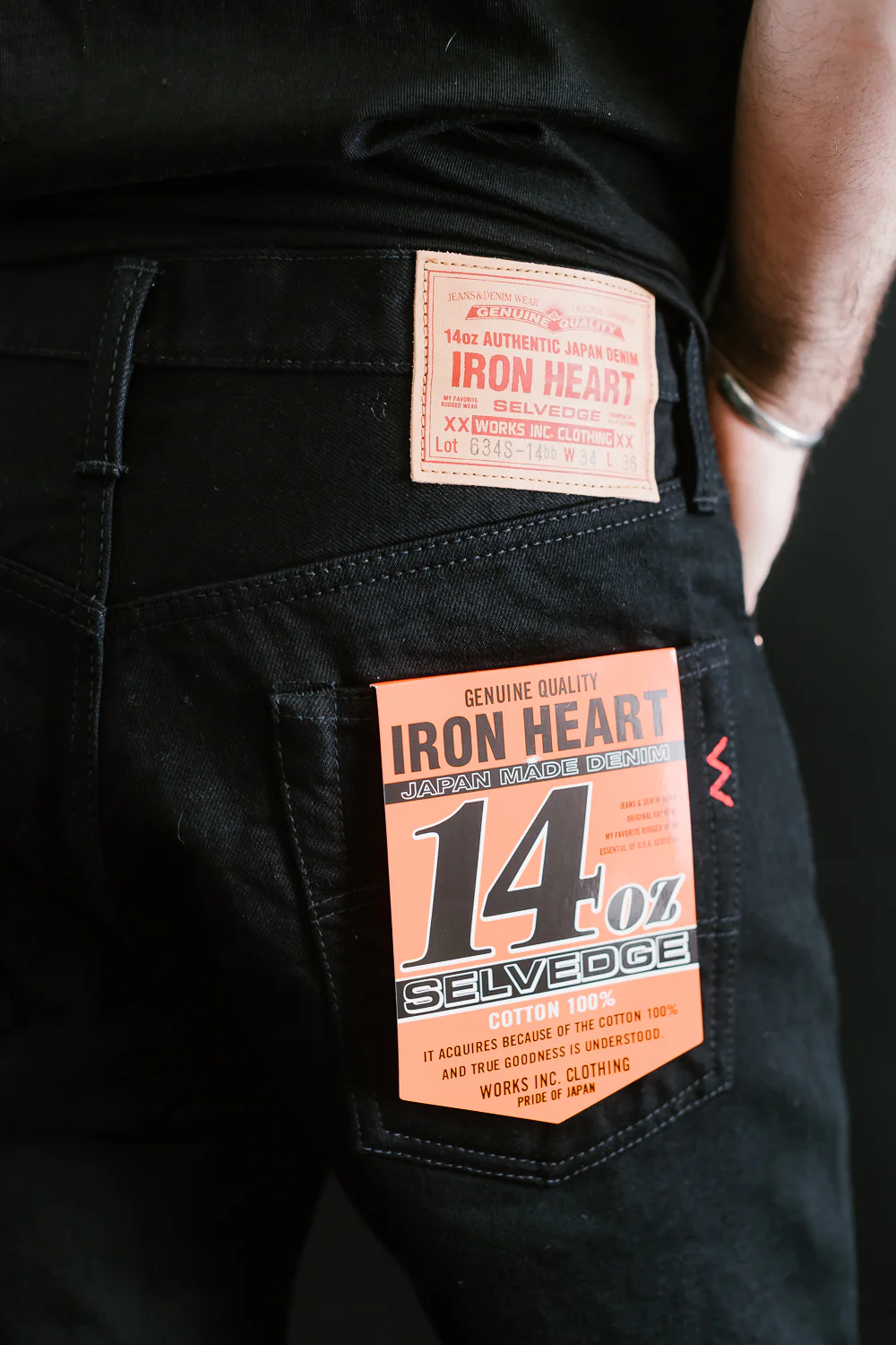 IH-634S-142bb - 14oz Selvedge Denim Straight Cut Jeans - Black/Black - Image 20
