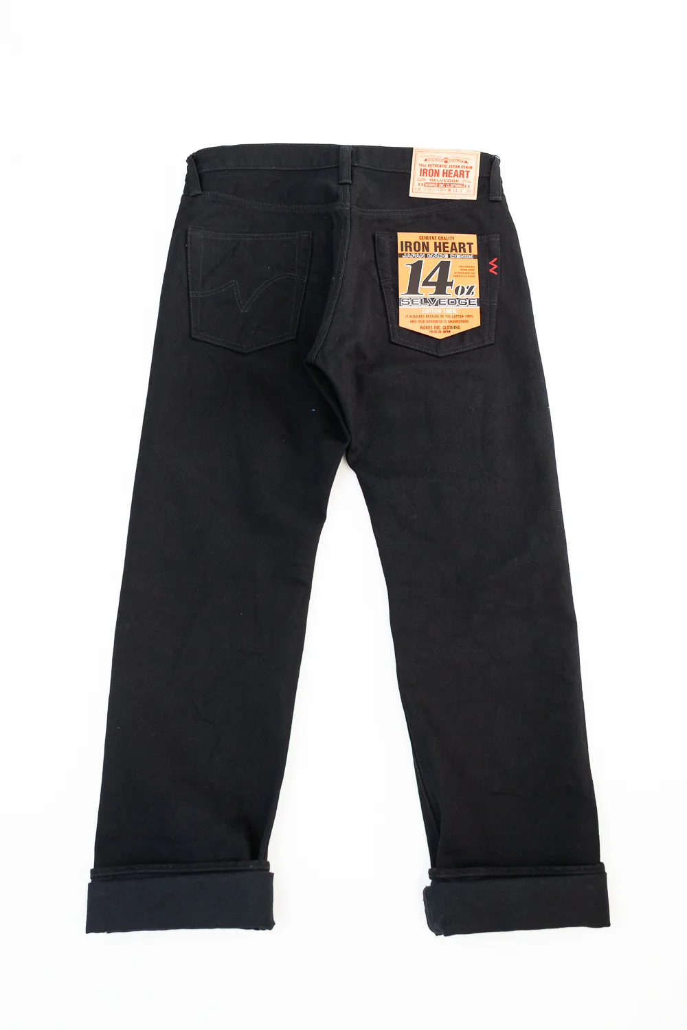 IH-634S-142bb - 14oz Selvedge Denim Straight Cut Jeans - Black/Black - Image 3
