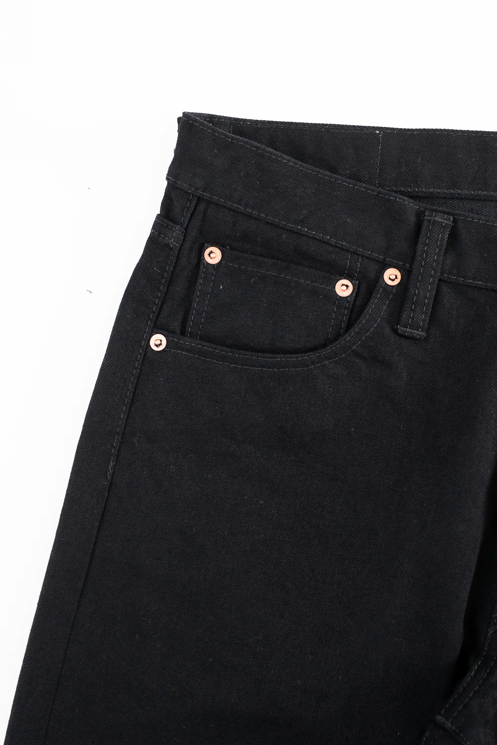 IH-634S-142bb - 14oz Selvedge Denim Straight Cut Jeans - Black/Black - Image 4