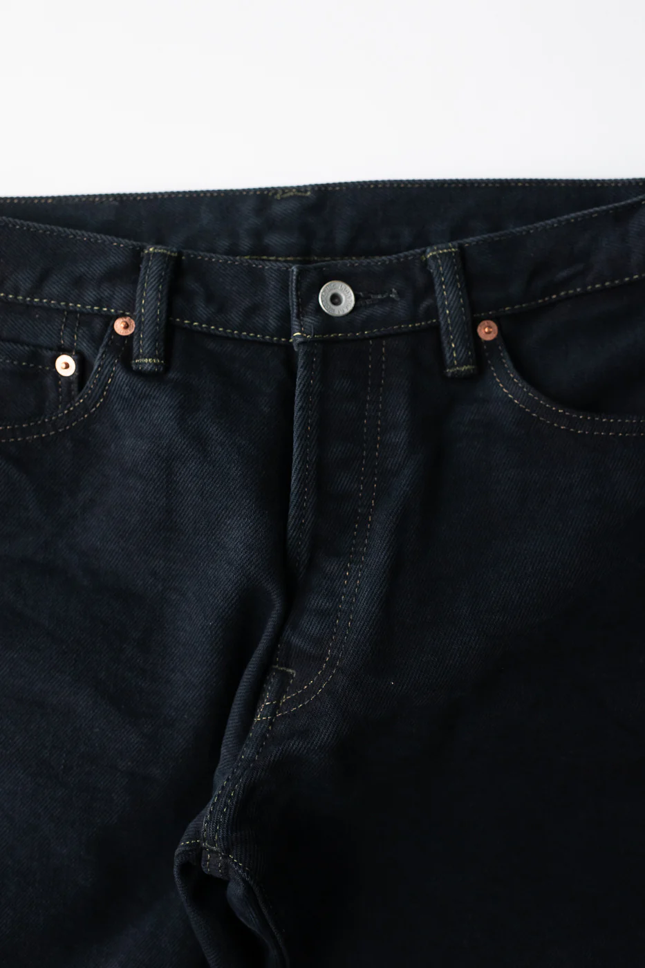 IH-634S-B - 21oz Selvedge Denim Straight Cut Jeans - Indigo Overdyed Black - Image 3