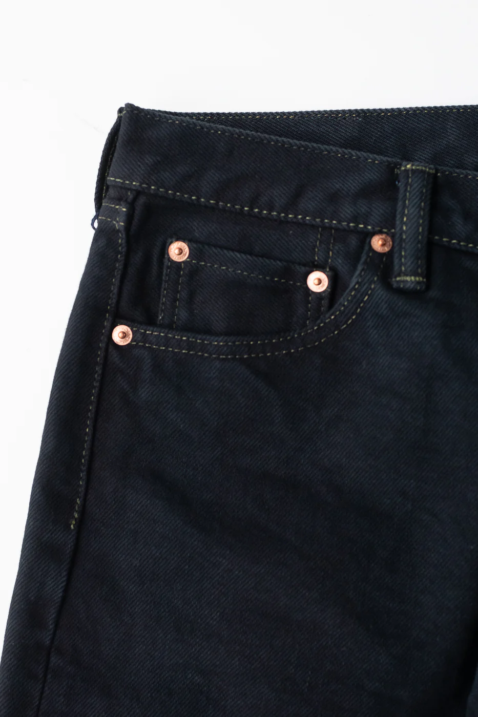 IH-634S-B - 21oz Selvedge Denim Straight Cut Jeans - Indigo Overdyed Black - Image 4