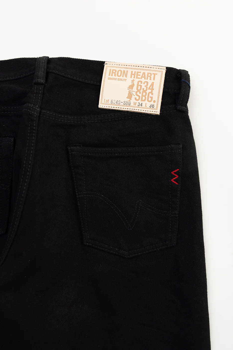 IH-634S-SBG - 21oz Selvedge Denim Straight Cut - Superblack (Fades to Grey) - Image 2