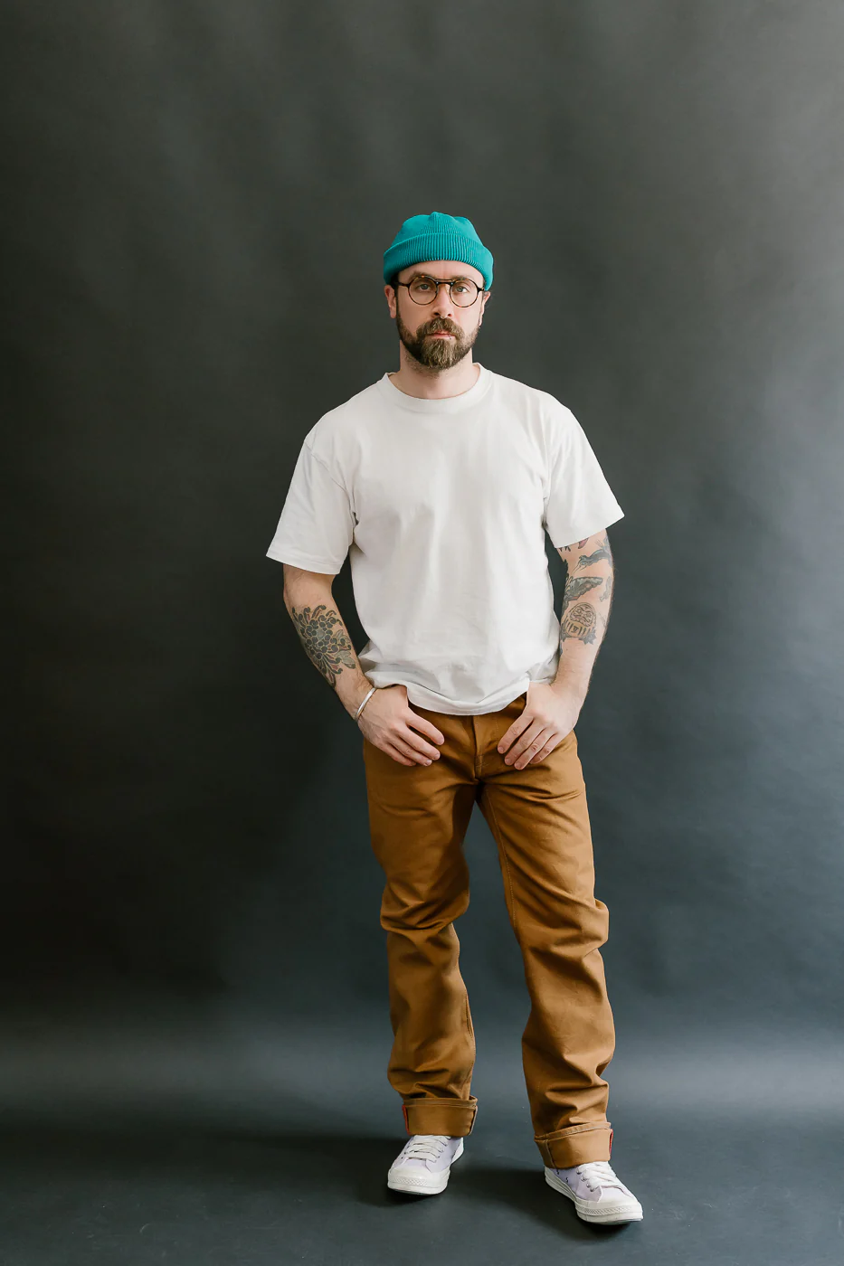 IH-666D - 17oz Duck Slim Straight Cut Jeans - Brown - Image 7