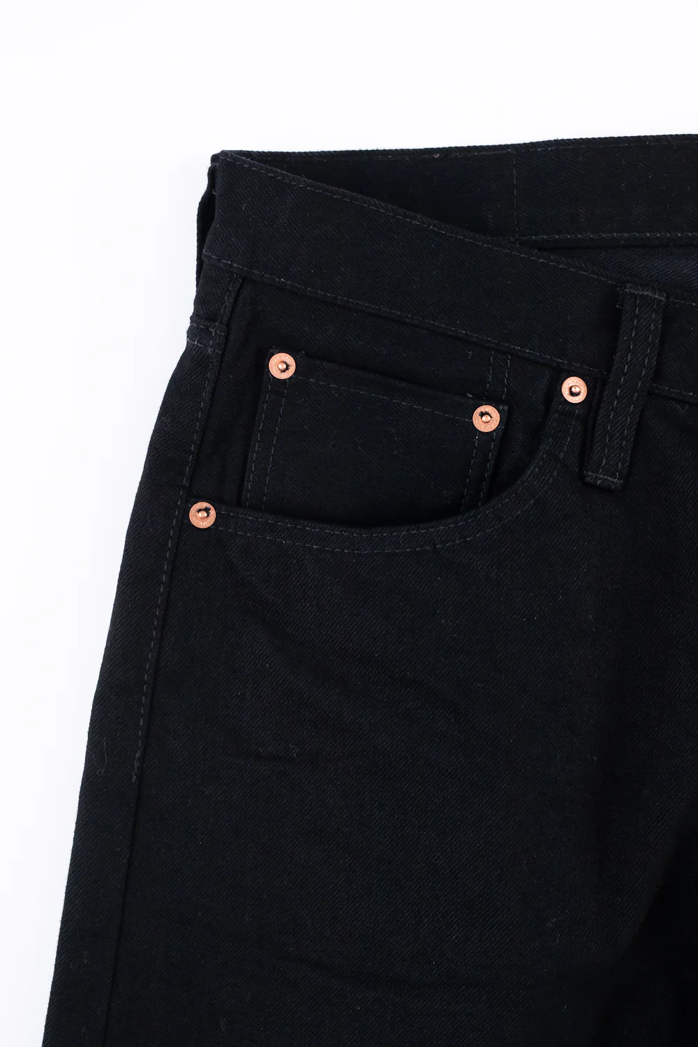 IH-666S-142bb - 14oz Selvedge Denim Slim Straight Cut Jeans - Black/Black - Image 4
