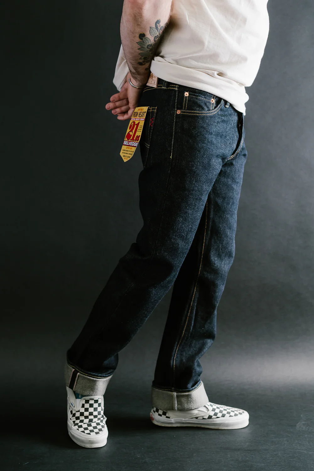 IH-666S-21 - 21oz Selvedge Denim Slim Straight Cut Jeans - Indigo - Image 15