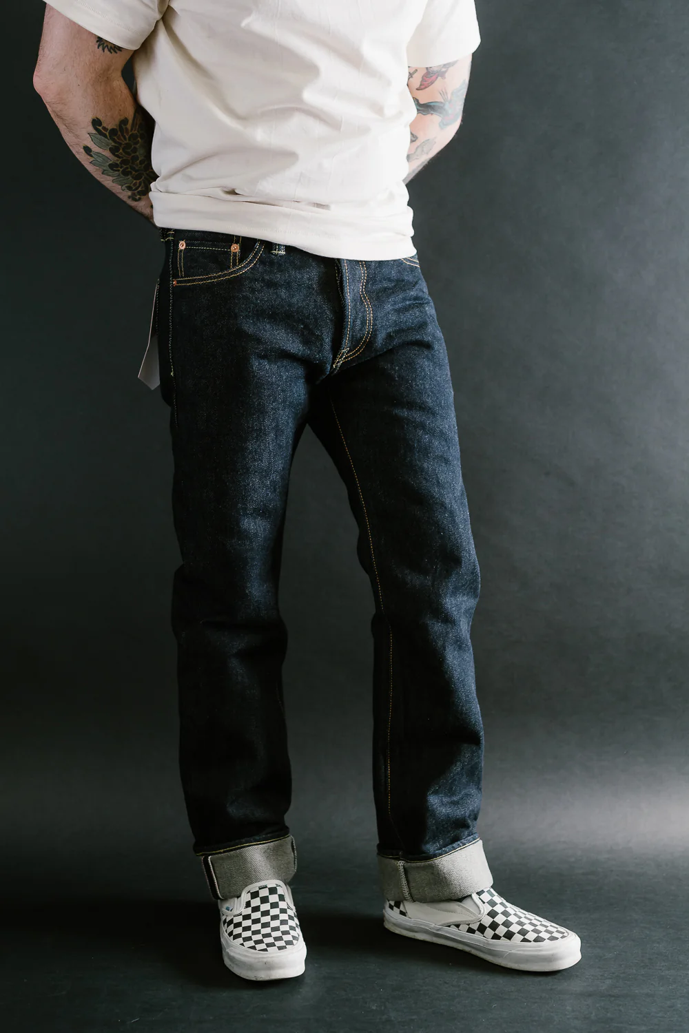 IH-666S-21 - 21oz Selvedge Denim Slim Straight Cut Jeans - Indigo - Image 16