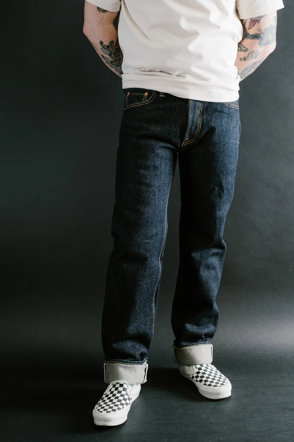 IH-666S-21 - 21oz Selvedge Denim Slim Straight Cut Jeans - Indigo - Image 17