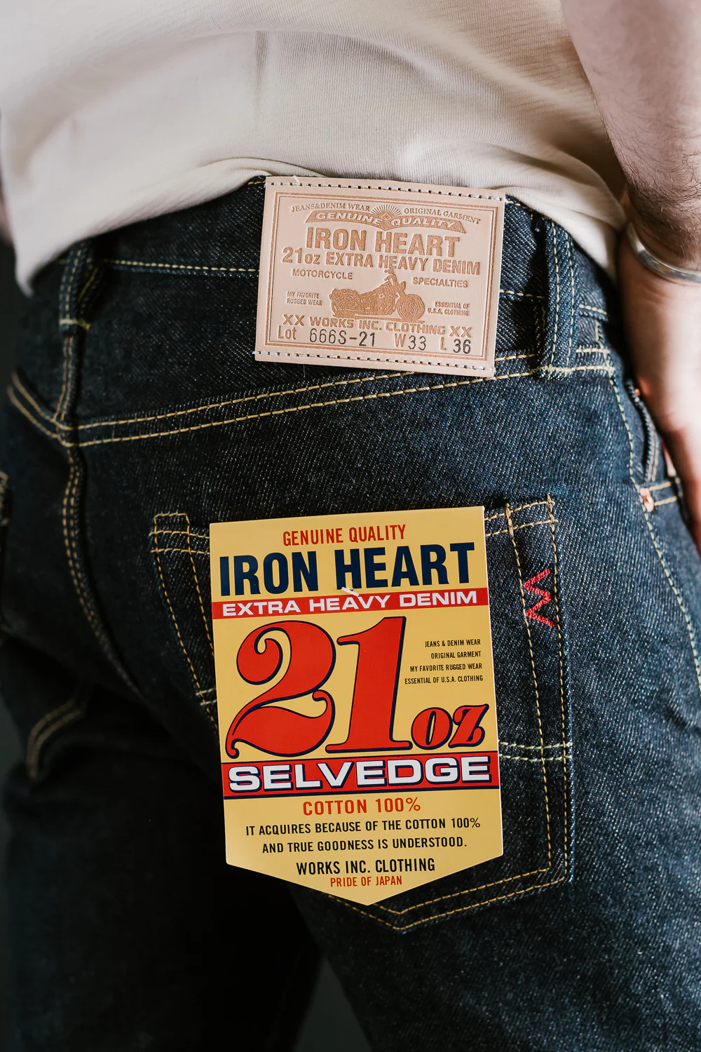 IH-666S-21 - 21oz Selvedge Denim Slim Straight Cut Jeans - Indigo - Image 19