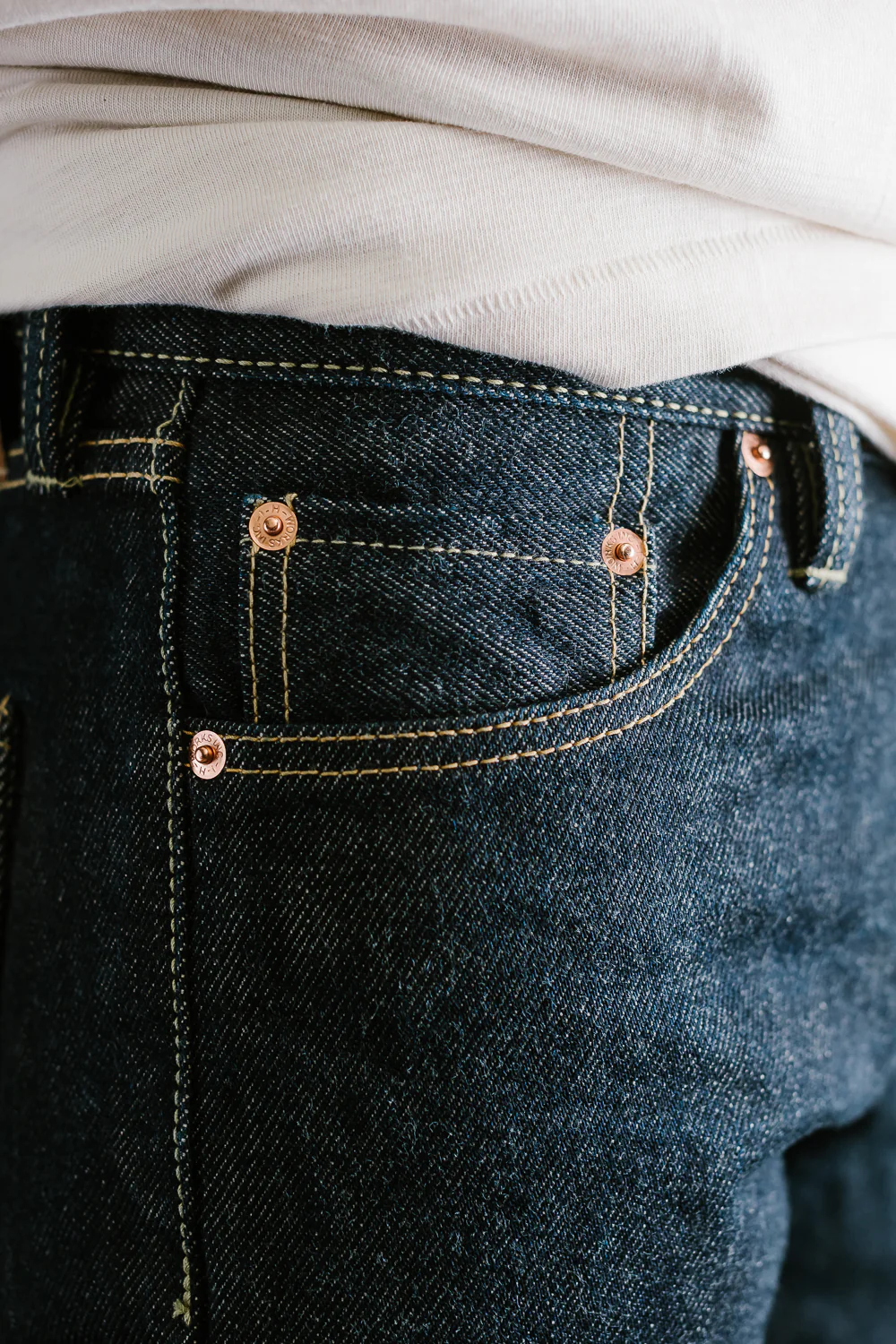 IH-666S-21 - 21oz Selvedge Denim Slim Straight Cut Jeans - Indigo - Image 20