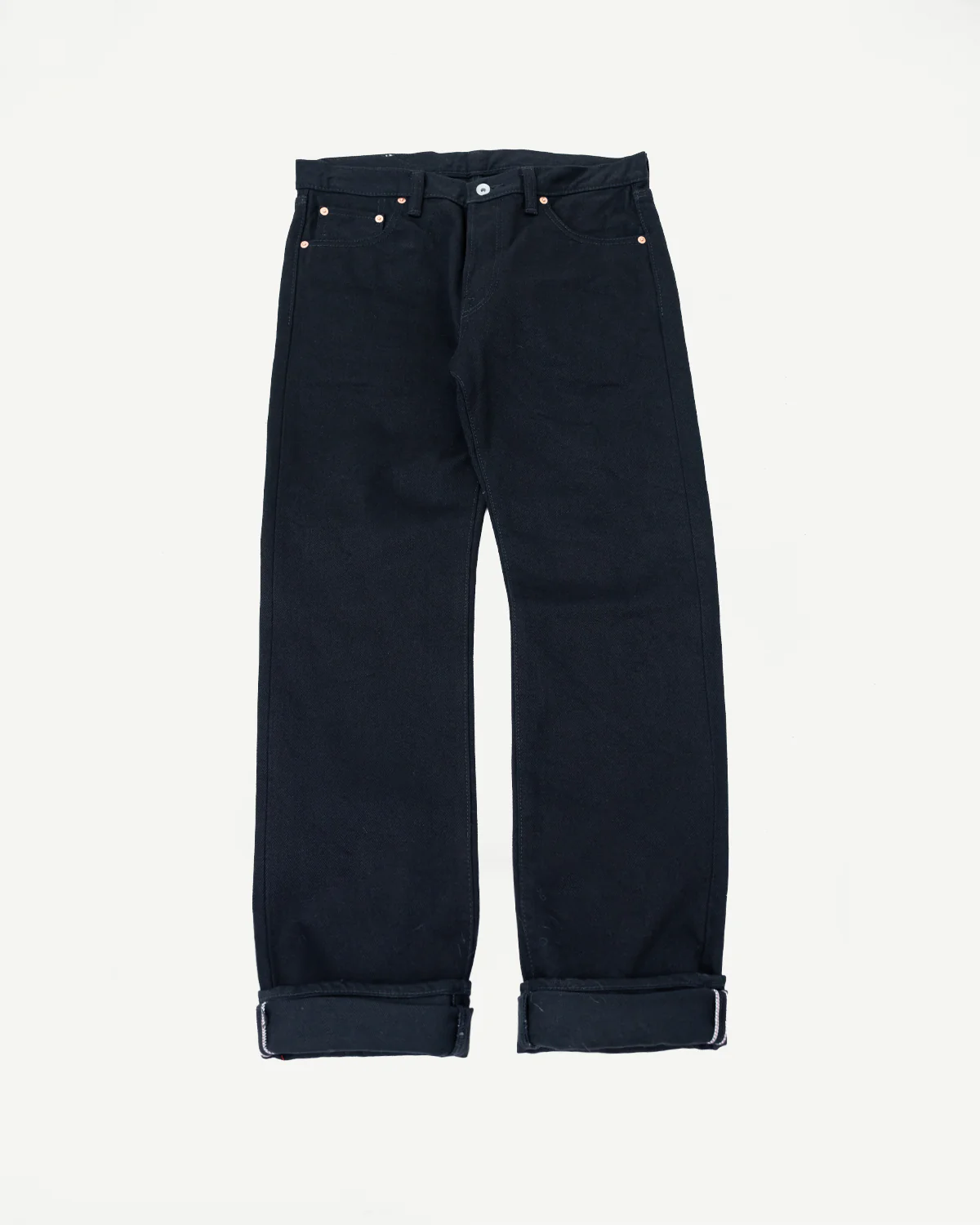 IH-666S-SBG - 21oz Selvedge Denim Slim Straight - Superblack (Fades to Grey)
