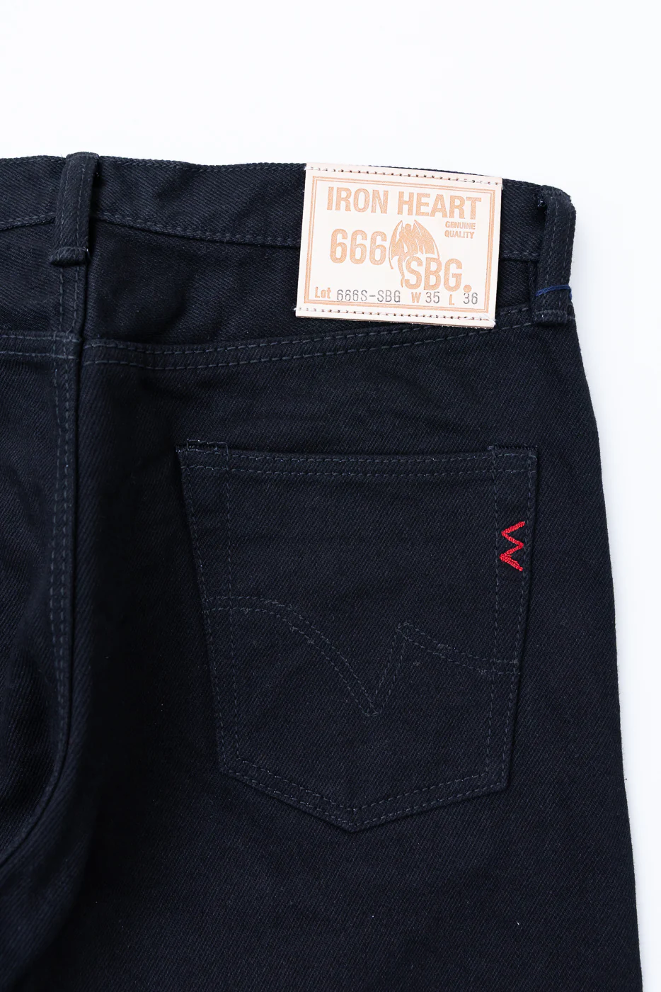 IH-666S-SBG - 21oz Selvedge Denim Slim Straight - Superblack (Fades to Grey) - Image 2