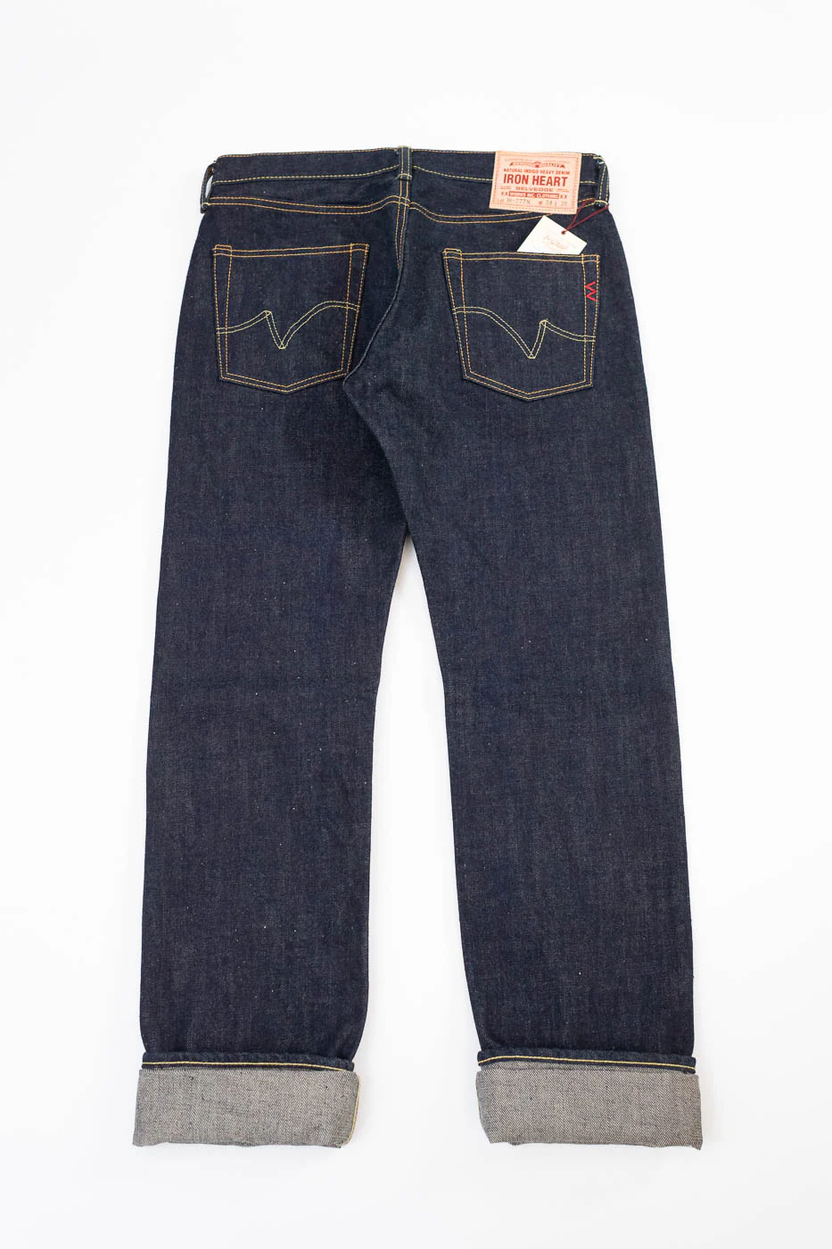 IH-777N - 17oz Selvedge Denim Slim Tapered Cut Jeans - Natural Indigo - Image 6