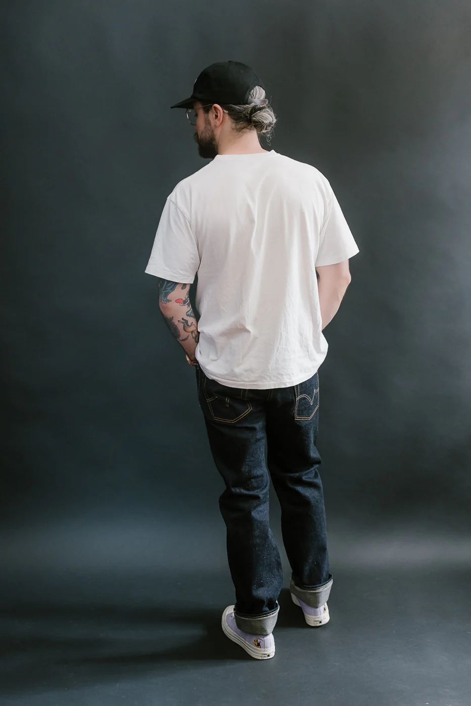 IH-777N - 17oz Selvedge Denim Slim Tapered Cut Jeans - Natural Indigo - Image 9