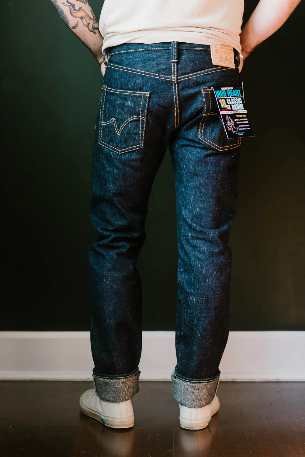 IH-777S-18 - 18oz Vintage Selvedge Denim Slim Tapered Cut Jeans - Indigo - Image 11