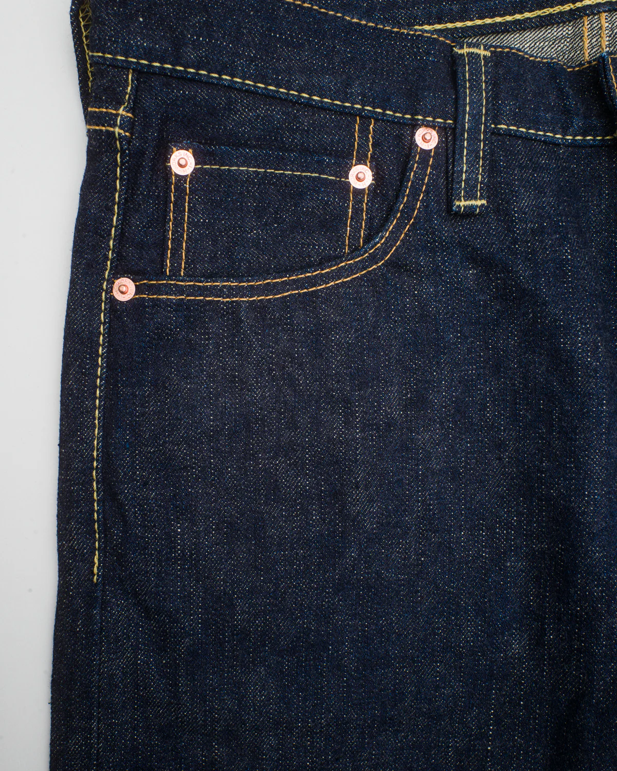 IH-777S-18 - 18oz Vintage Selvedge Denim Slim Tapered Cut Jeans - Indigo - Image 3
