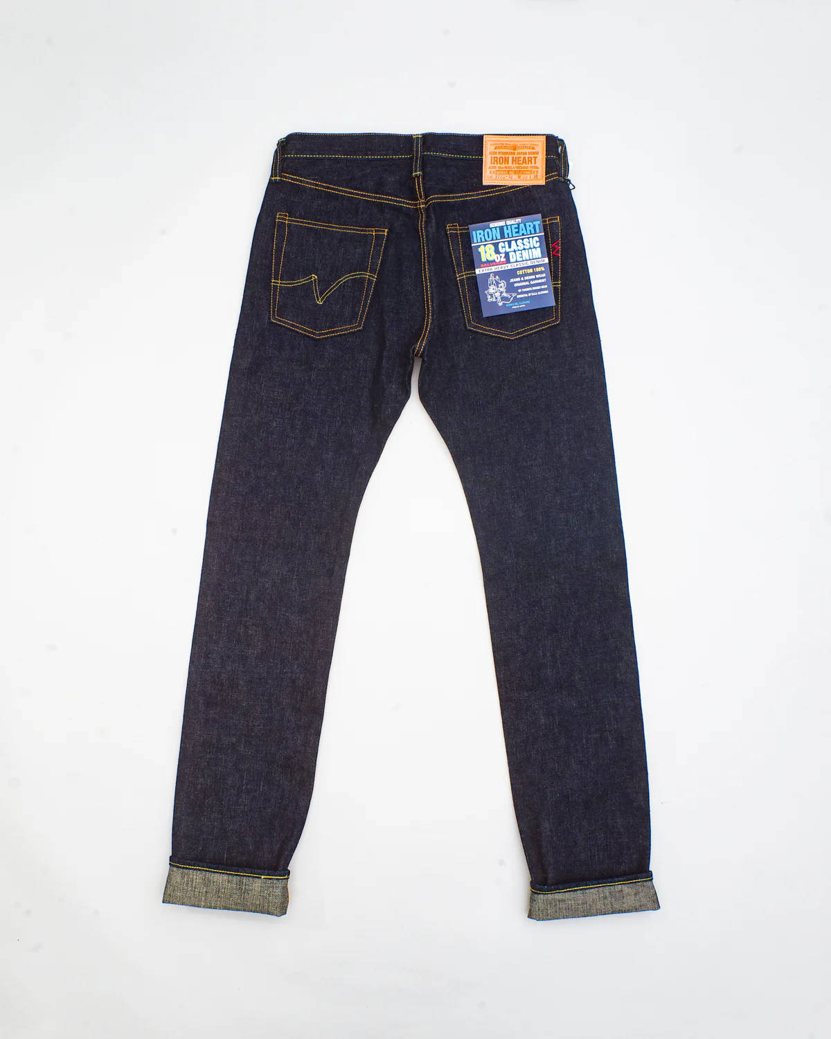 IH-777S-18 - 18oz Vintage Selvedge Denim Slim Tapered Cut Jeans - Indigo - Image 6