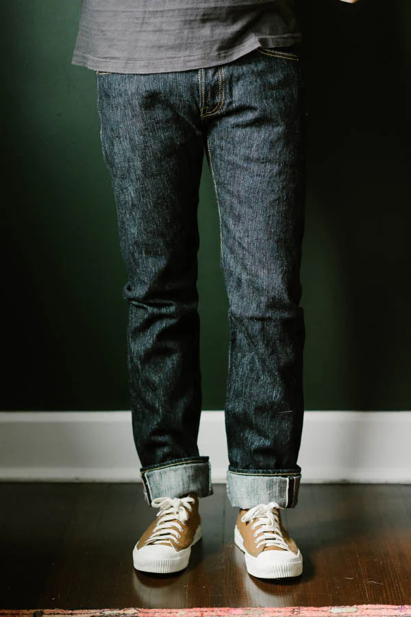 IH-777S-SLB - 16oz Slubby Selvedge Denim Slim Tapered Cut Jeans - Indigo - Image 12