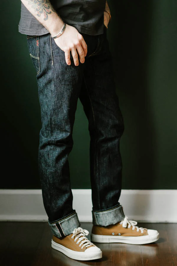 IH-777S-SLB - 16oz Slubby Selvedge Denim Slim Tapered Cut Jeans - Indigo - Image 18