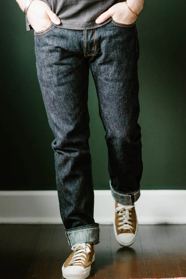 IH-777S-SLB - 16oz Slubby Selvedge Denim Slim Tapered Cut Jeans - Indigo - Image 20