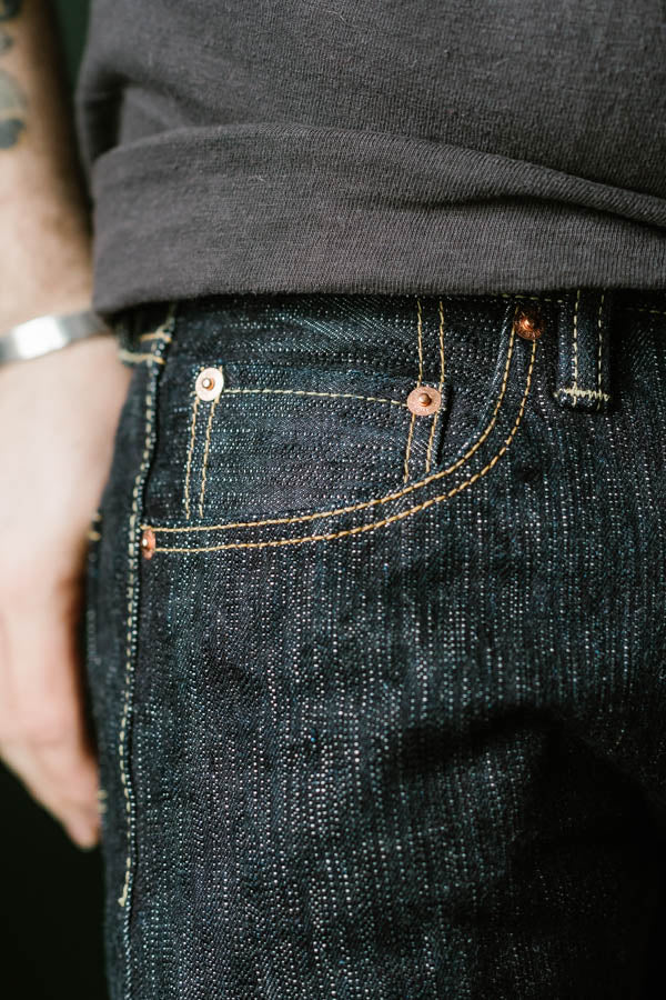 IH-777S-SLB - 16oz Slubby Selvedge Denim Slim Tapered Cut Jeans - Indigo - Image 21