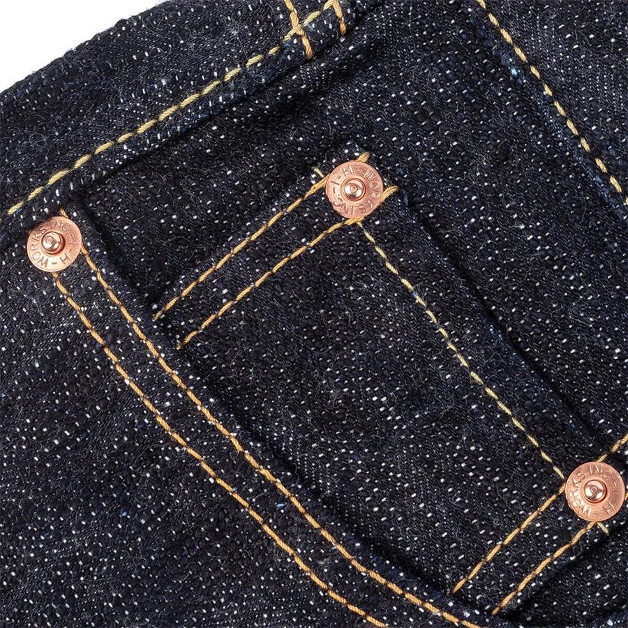 IH-777S-SLB - 16oz Slubby Selvedge Denim Slim Tapered Cut Jeans - Indigo - Image 6