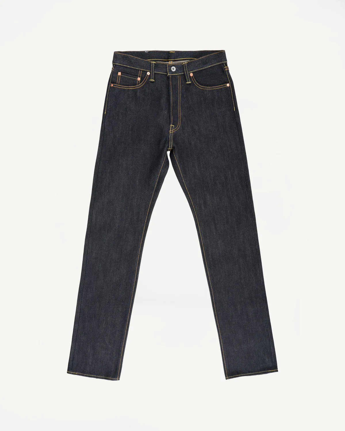 IH-888-XHS - 25oz Selvedge Denim Medium/High Rise Taper Cut Jeans - Indigo