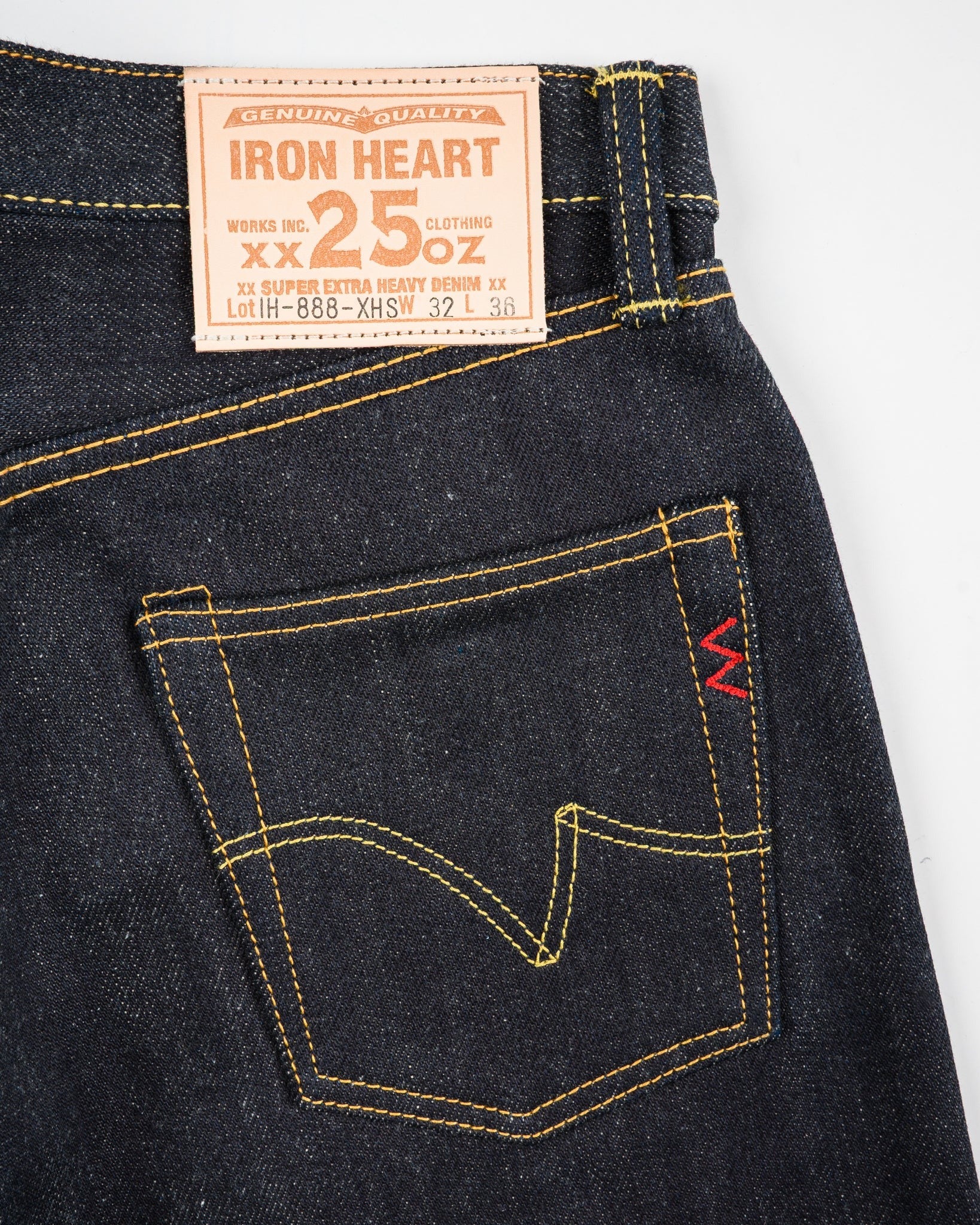 IH-888-XHS - 25oz Selvedge Denim Medium/High Rise Taper Cut Jeans - Indigo - Image 2