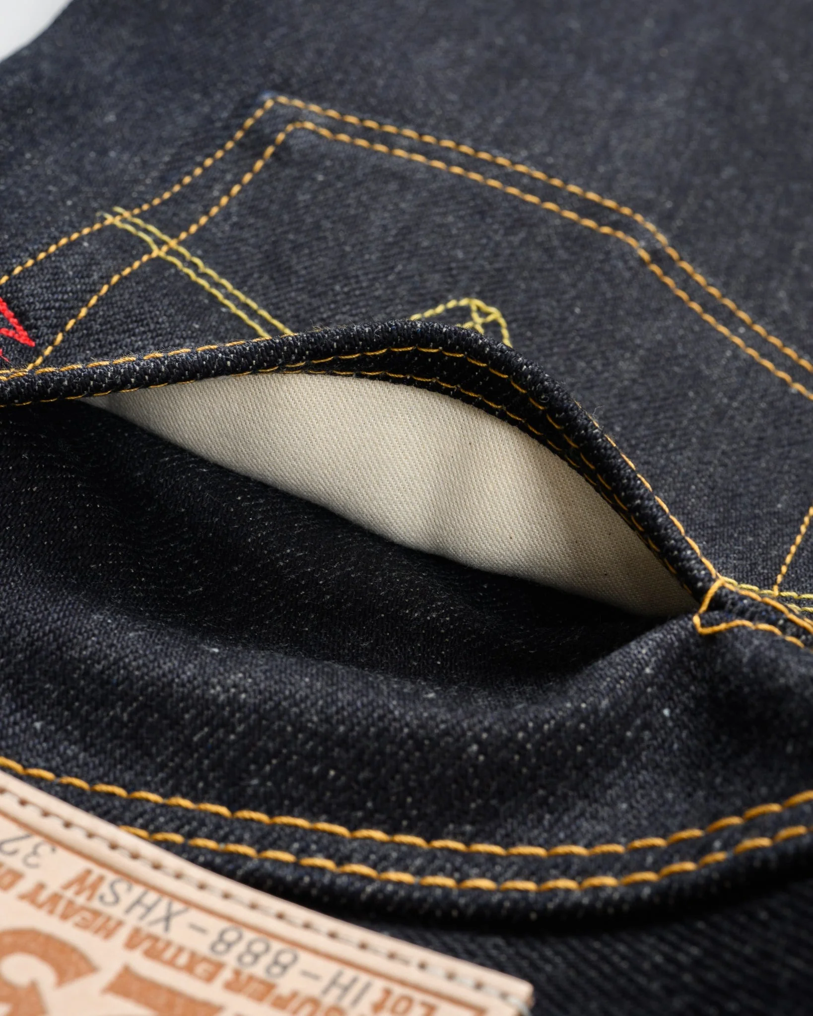 IH-888-XHS - 25oz Selvedge Denim Medium/High Rise Taper Cut Jeans - Indigo - Image 3