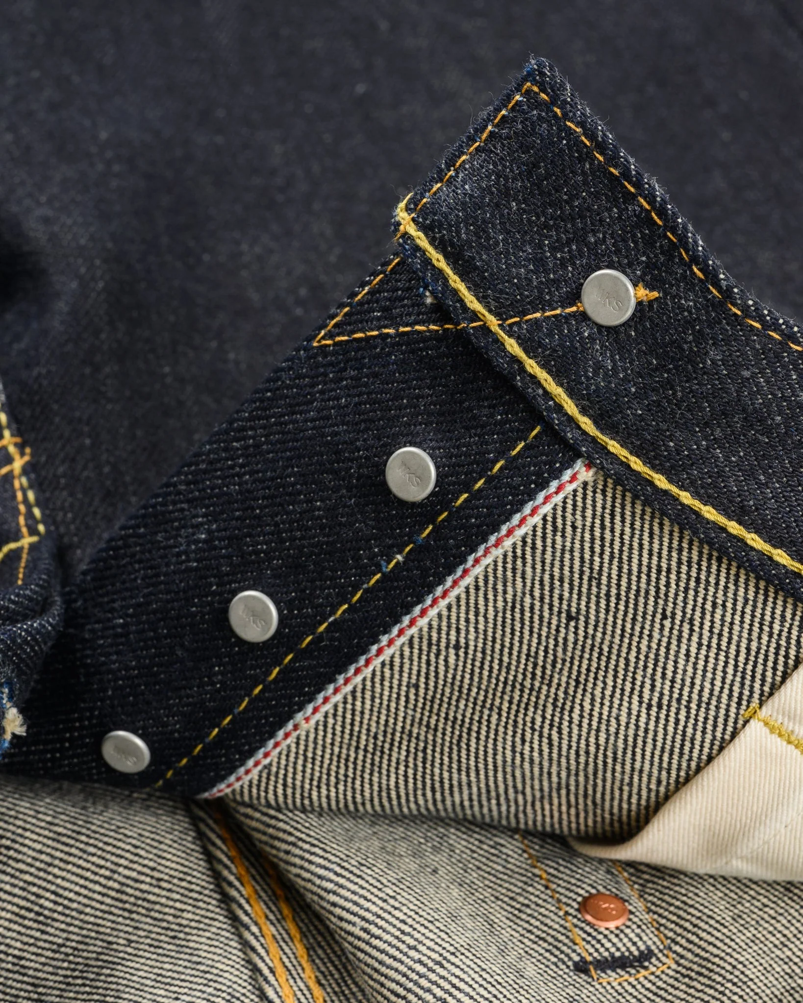 IH-888-XHS - 25oz Selvedge Denim Medium/High Rise Taper Cut Jeans - Indigo - Image 8