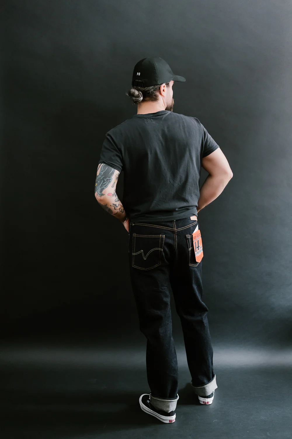 IH-888S-142 - 14oz Selvedge Denim Medium/High Rise Tapered Cut Jeans - Indigo - Image 11