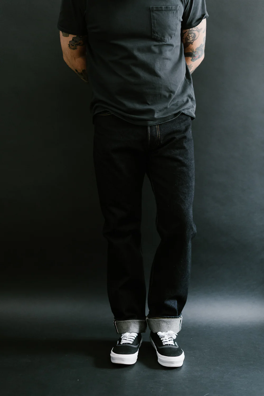 IH-888S-142 - 14oz Selvedge Denim Medium/High Rise Tapered Cut Jeans - Indigo - Image 12