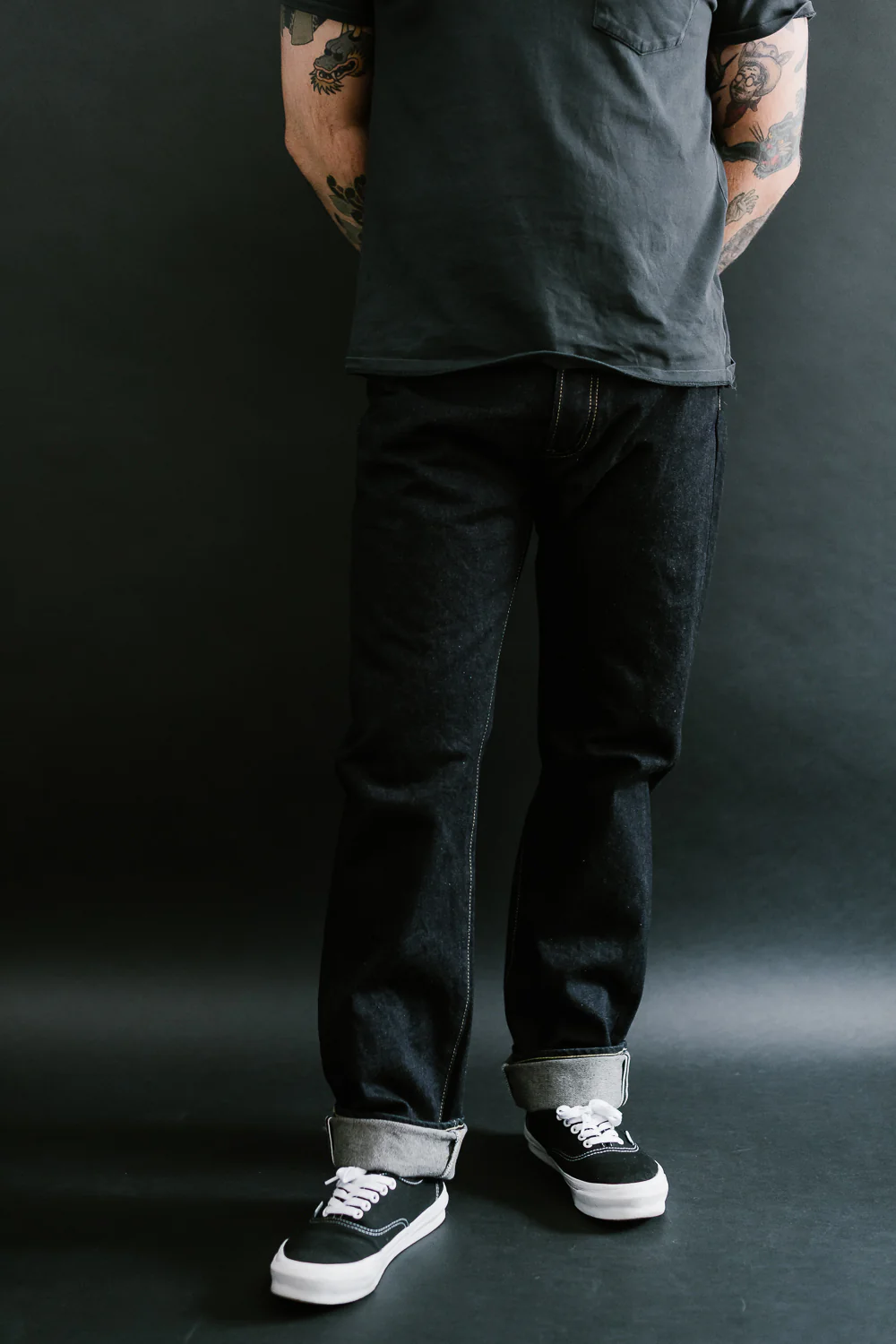 IH-888S-142 - 14oz Selvedge Denim Medium/High Rise Tapered Cut Jeans - Indigo - Image 20