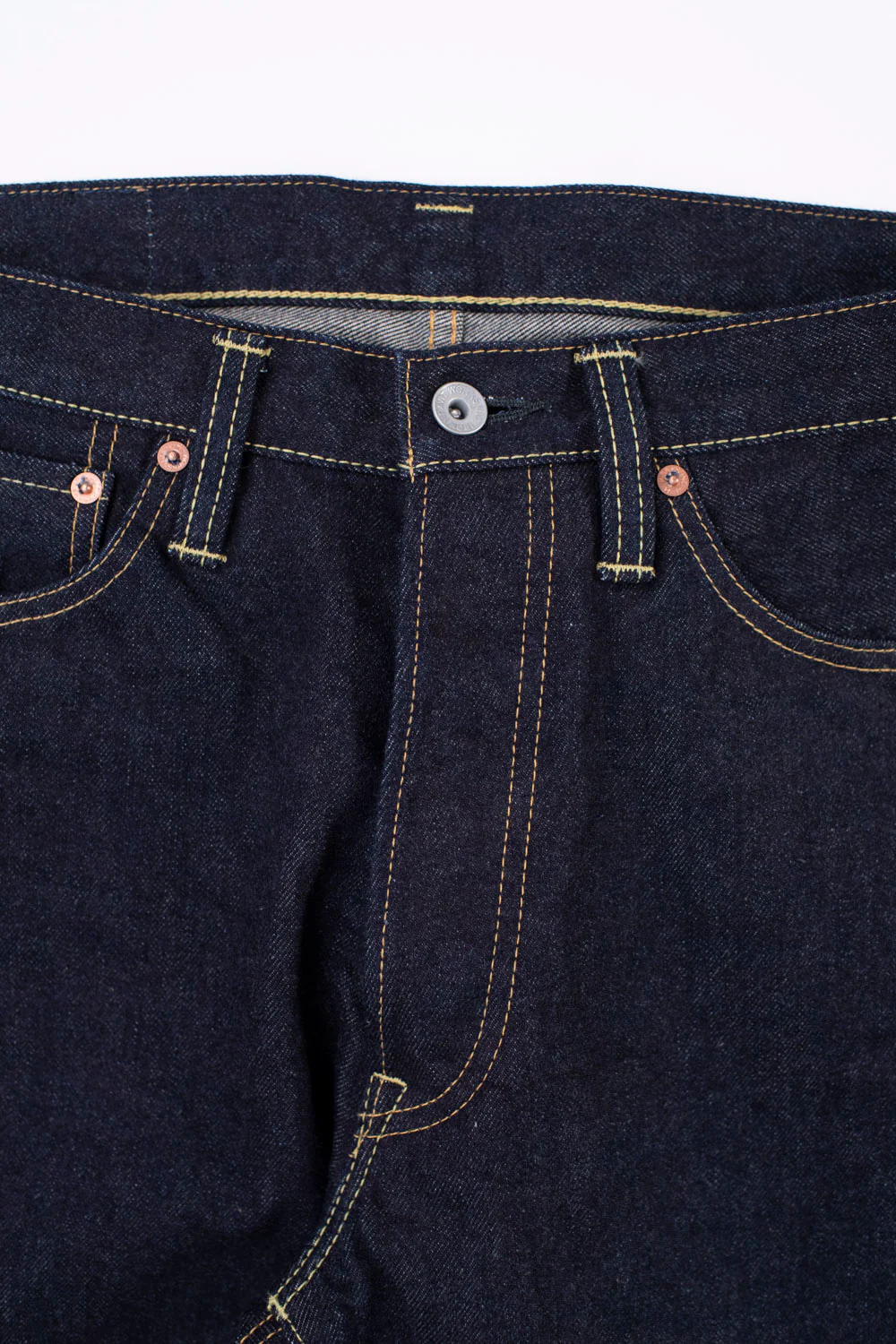 IH-888S-142 - 14oz Selvedge Denim Medium/High Rise Tapered Cut Jeans - Indigo - Image 5